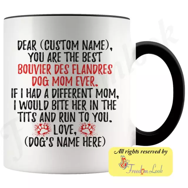 Personalized Bouvier Des Flandres Dog Mom Coffee Mug Belgian Cattle Dog Owner