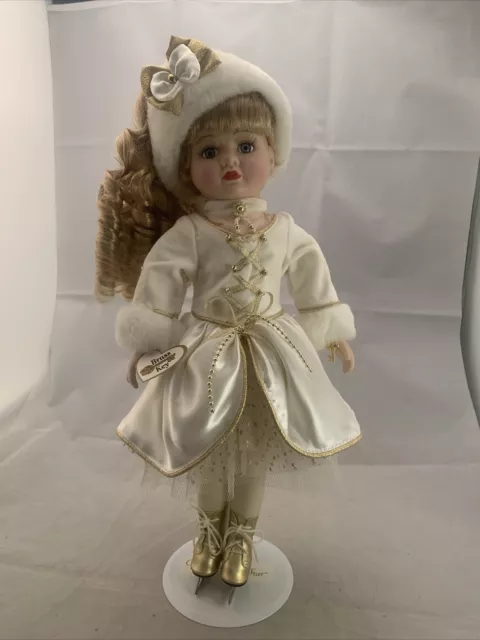 Brass Key Victorian Star Collection Porcelain Doll Ice Skater w/0riginal box