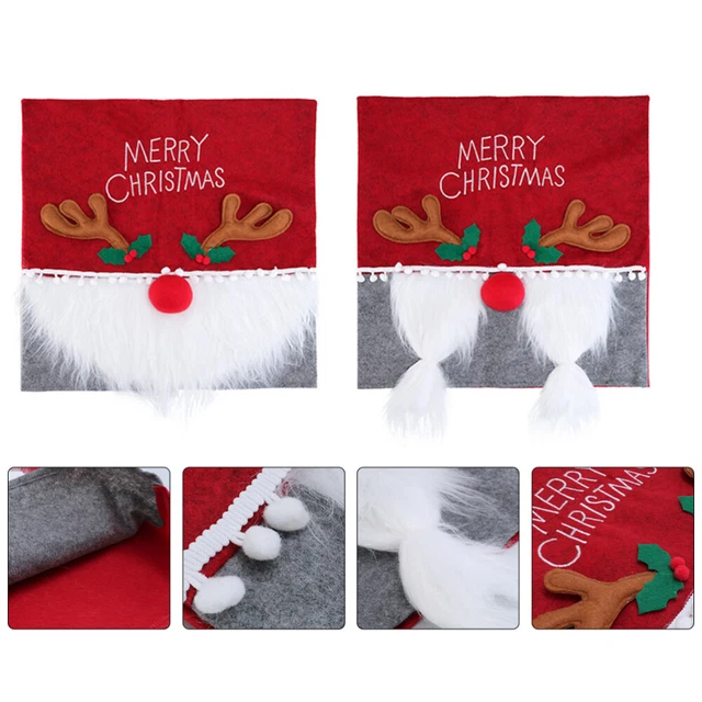 2 piezas fundas de silla de Navidad sin tejer fundas de silla impresas