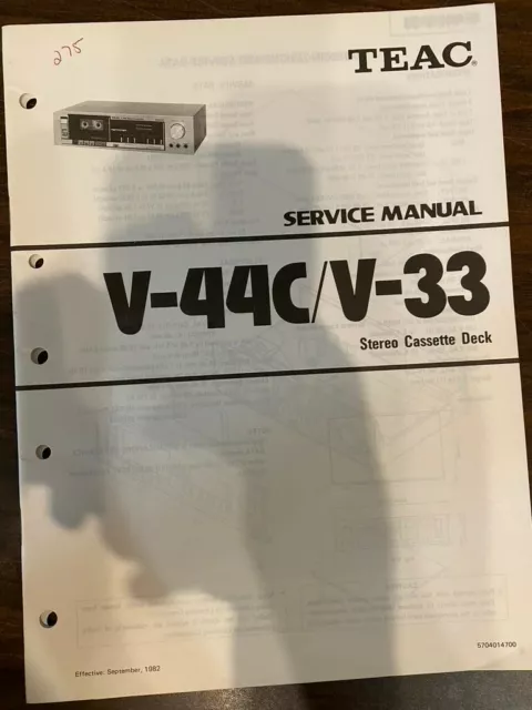TEAC V-44C V-33 CASSETTE DECK Service Manual **ORIGINAL**