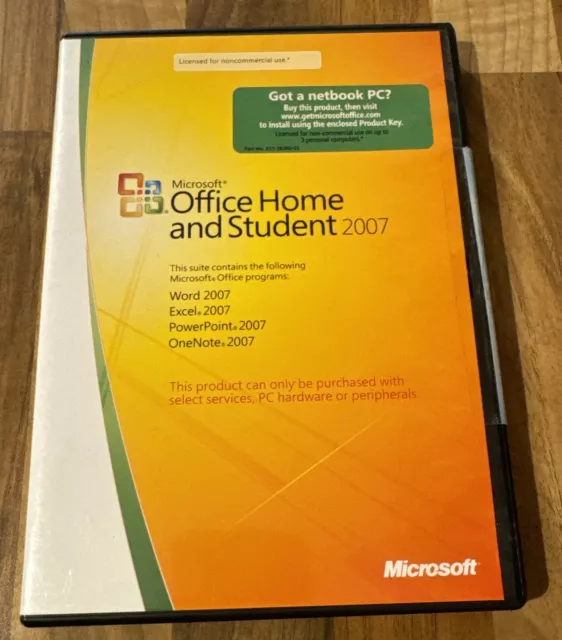 Microsoft Office 2007 Home Student - Disc and Product Key