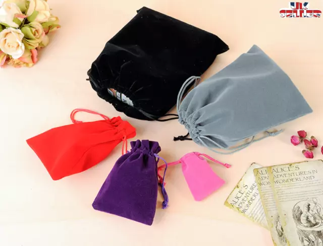 Luxury Soft Velvet Pouches Bag Jewellery Drawstring Wedding Party Gift 15X20CM