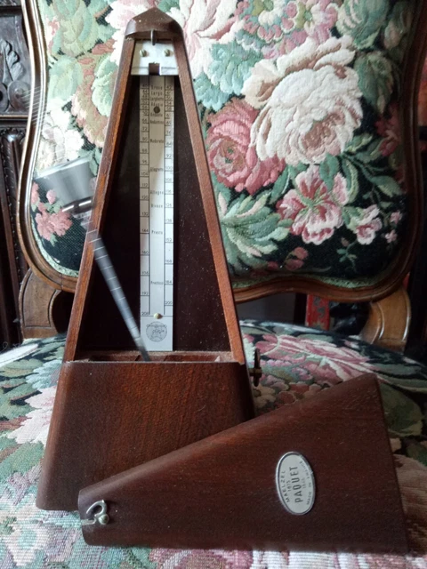BEAU METRONOME à CLEF en ACAJOU MAELZEL