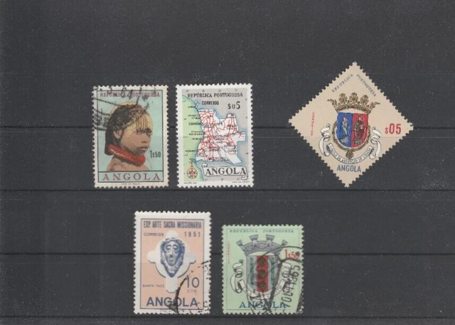 Angola - diverse Motive - Briefmarken, 3x gestempelt, 2x postfrisch
