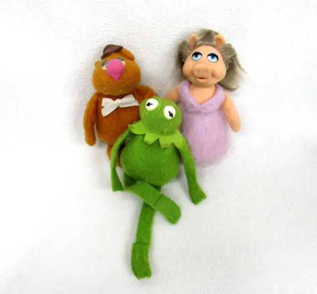 Vtg Fisher Price Kermit Fozzie Miss Piggy Bean Bag Stuffed Plush