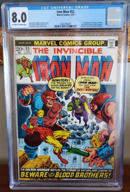 Iron Man #55 CGC 8.0 (1973) ~ 1st appearance Thanos & Drax