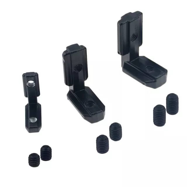 Black L Shape Corner Connector Joint Bracket and Screw for Aluminum Profile 10Pc