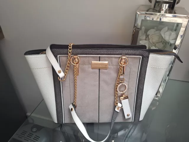 RIVER ISLAND GREY Quilted Tote Gym Shopper Bottle Carrier Hand Bag