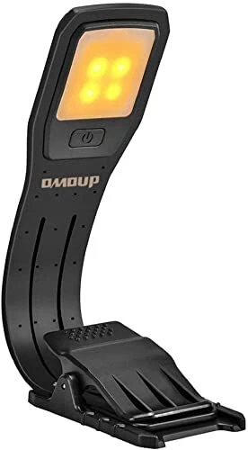 OMOUP Book Lights Rechargeable Reading Light Eye-Care Warm Light with 4 Brigh...