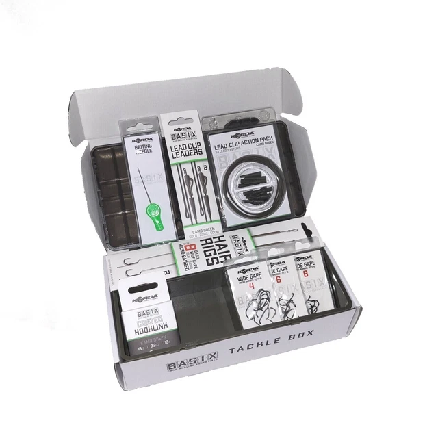 KORDA BASIX STARTER Box Hooklink, Hooks, Action Pack, Rigs, Needle Gift ...