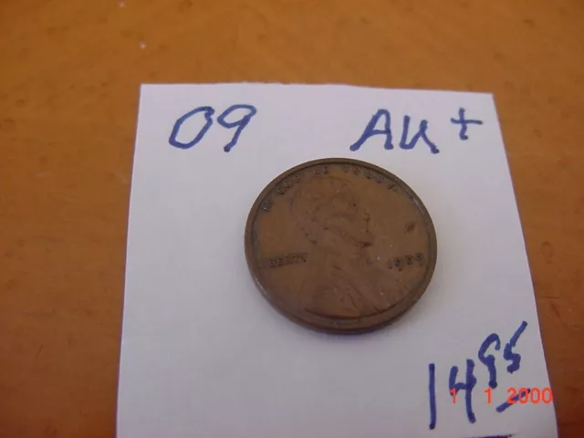 1909 Lincoln Cent AU+ Brown