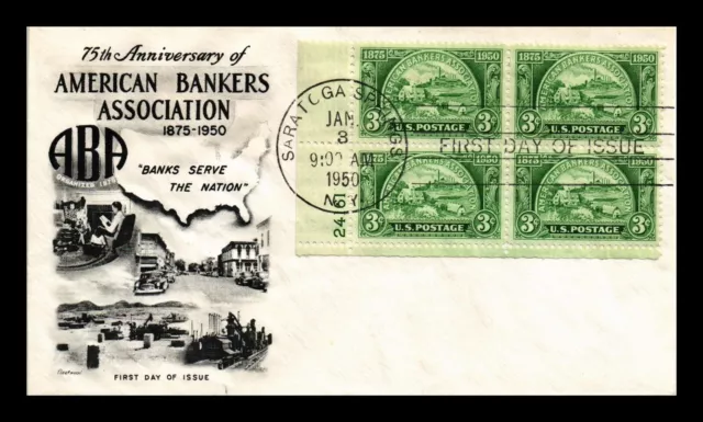 Dr Jim Stamps Us Cover American Bankers Association Fdc Plate Block Fleetwood