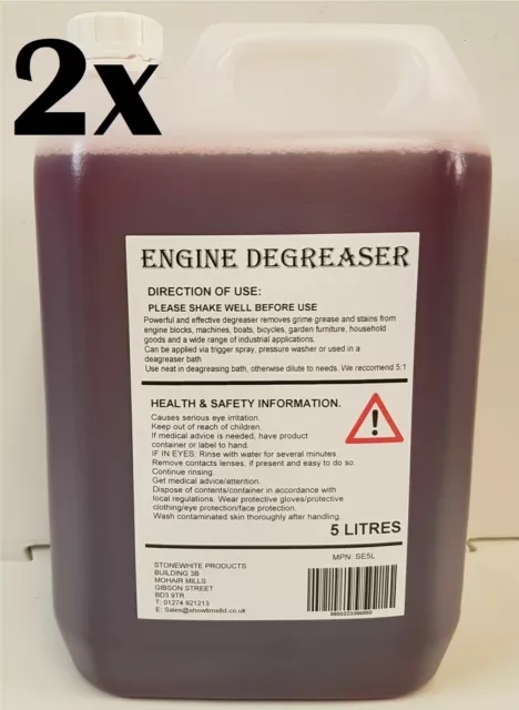 2x Engine Degreaser Heavy Duty Cleaner 5L Car Engines Removes Oil Grease