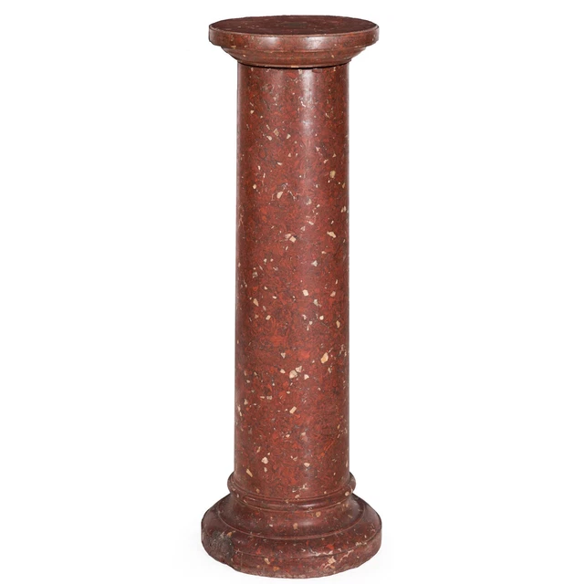 Porphyry Marble Pedestal with Rotating Capital, 19th Century