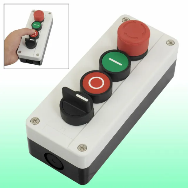 Emergency Stop Momentary 2 NO 2-Position Selector Red Green Push Button Switch