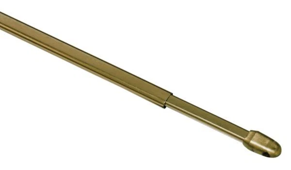 Gardinia Vitragestange flach messing, Ø 11 mm, ausziehbar 40 - 65 cm