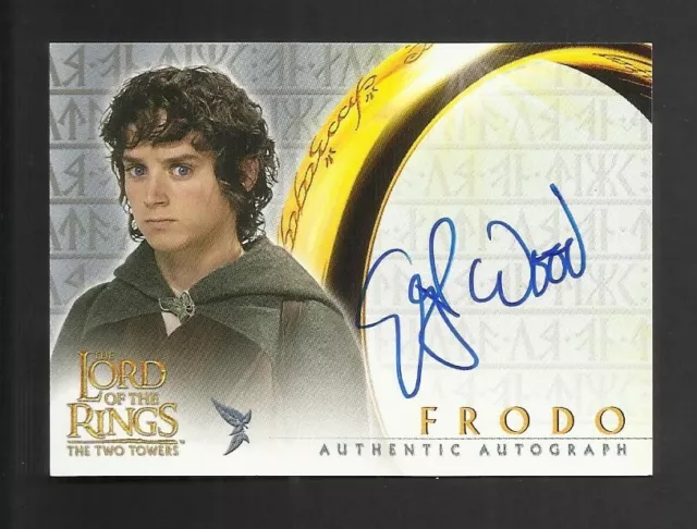 Topps Elijah Wood Frodo Hobbit Lord Of The Rings Autograph Card The Two Towers