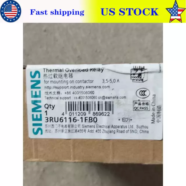 1 pcs/kit New Siemens 3RU61161FB1 New 3RU6116-1FB1 Sealed free shipping