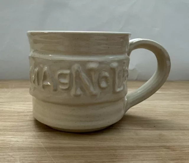 Magnolia Black Oak Art Pottery Handmade Coffee Mug Cream White Neutral Gaines