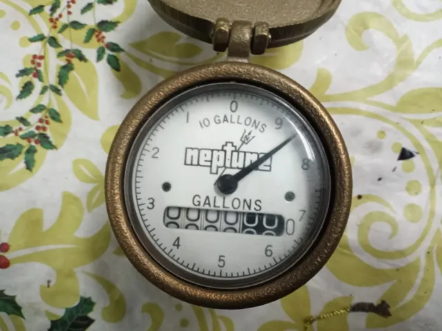 Neptune Dial Vintage brass Water Meter