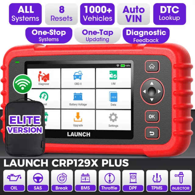 LAUNCH CRP129X PLUS Profi OBD2 Diagnosegerät ALLE System TPMS EPB SAS DPF BMS DE