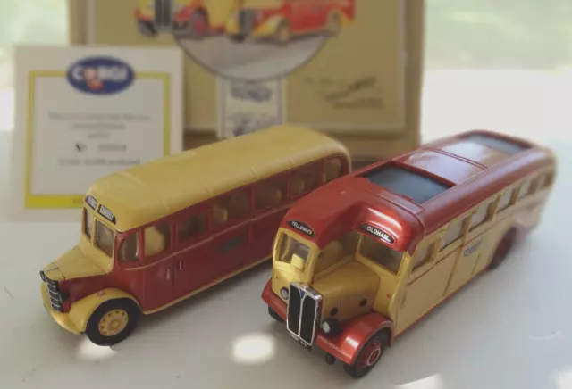 1/50 Corgi Coffret 2 Bus Yelloway Aec / Bedford Etat Neuf