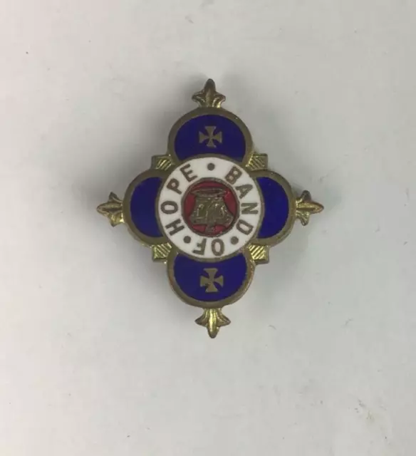 Vintage Enamelled 'Band Of Hope' Temperance Pin Badge