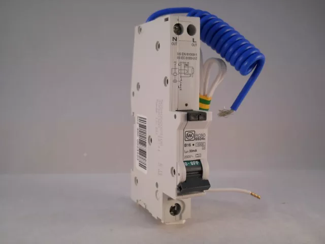 MK RCBO 16 Amp 30mA Type B 16A Sentry B16 06934S 6934S