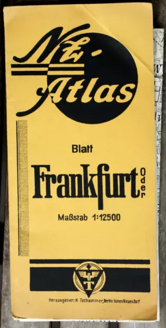 35474 Antiguo Mapa Nz-Atlas Frankfurt O Con Straßenverzeichnis 1935 Raro