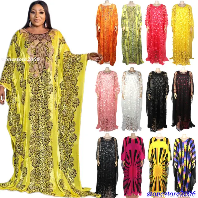 Dubai Abaya Muslim Women Maxi Dress African Dashiki Moroccan Kaftan Gown Robe