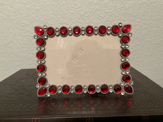 Metal Picture Frame 4x6 Red Rhinestones 