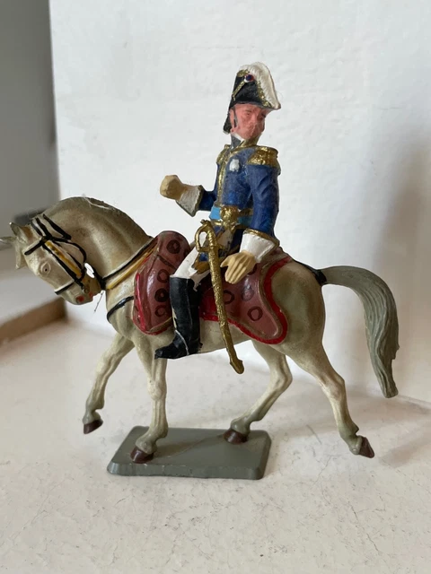 Figurine Starlux Moyen-âge - Cavalier Seigneur Combattant, Série 64 Réf 6119 HP, Plastique Peint