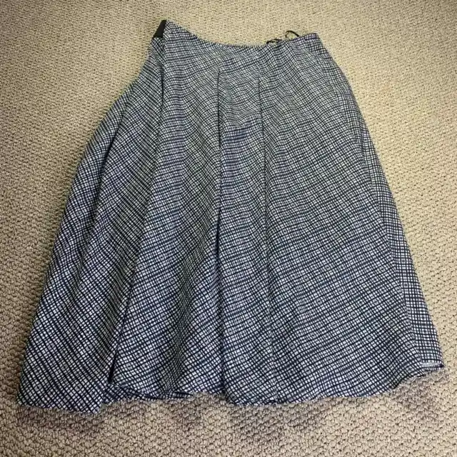 Ranna Gill Anthropologie Womens Skirt Size XS Blue Plaid Pleated Lined
