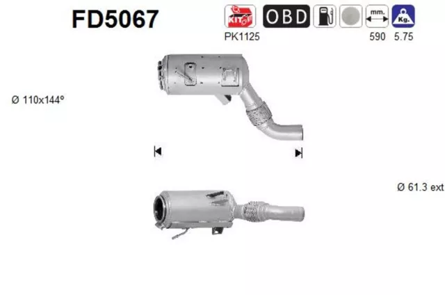 DPF Rußpartikelfilter Dieselpartikelfilter AS FD5067 Cordierit für BMW X5 E70 X6