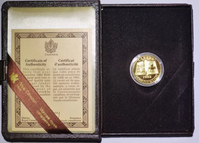 Canada 100 Dollar Gold 1982 Constitution 1/2 Unze Feingold Kanda Goldmünze