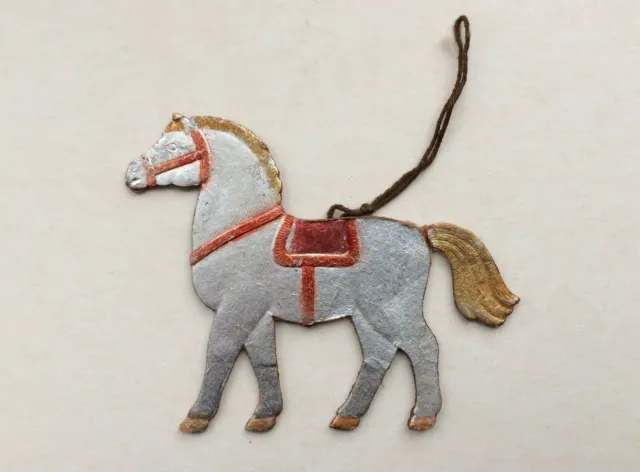 Cavallo da circo, ornamento di cartone di Natale vintage, decorazione di...