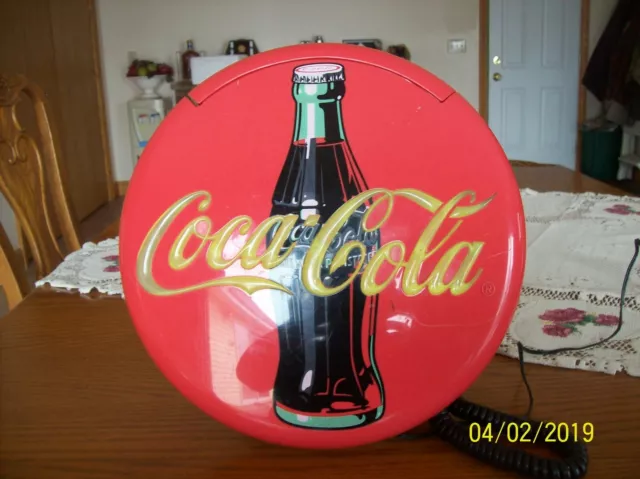 1995 Vintage Advertising Coca-Cola Blinking Disc Telephone Neon Coke Phone