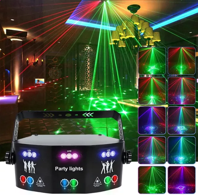 Party Lights Strobe LED RGB DMX Stage DJ Scanner Beam Effect DJ Light 15 eyes OZ