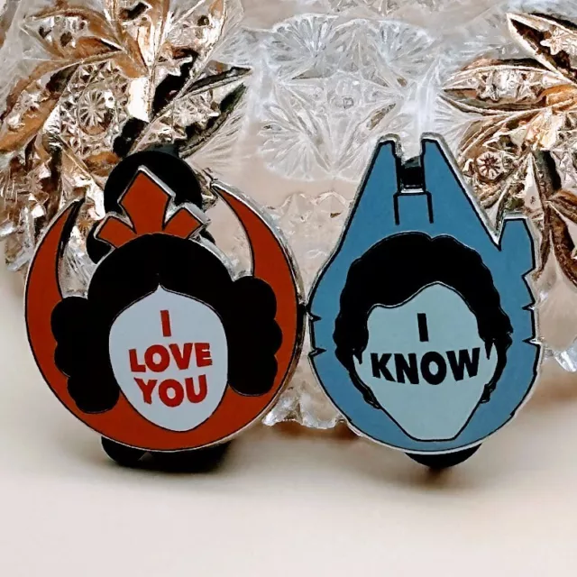 I Love You I Know   Leia & Han Solo   Star Wars   2023 Disney Parks   2 Pin Set