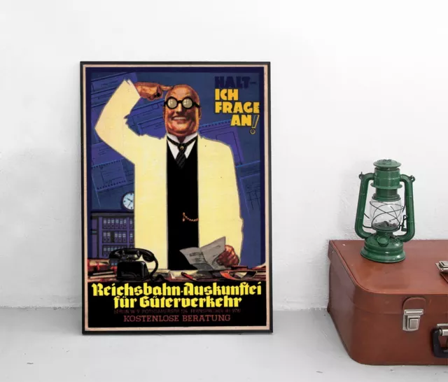 Poster Deutsche Reichsbahn Auskunft Güterverkehr Bahn Plakat Deutsche Bahn