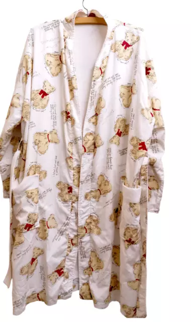 Bhs vestaglia 12-14 vintage orso stampa over donna crema