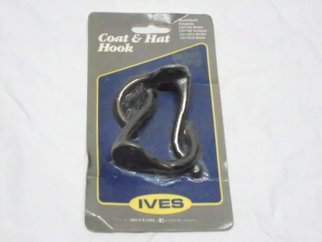 IVES Coat & Hat Hook Antique Aluminum Finish NEW 2 Pack