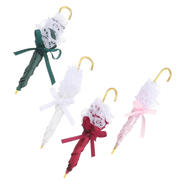 4 pz ombrello casa delle bambole 8,5 x 1 cm ferro signorina