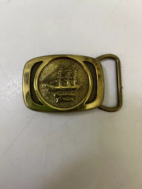 Captain Black Cigar Tobacco Cigarette Tobacco Solid Brass Vintage Belt Buckle