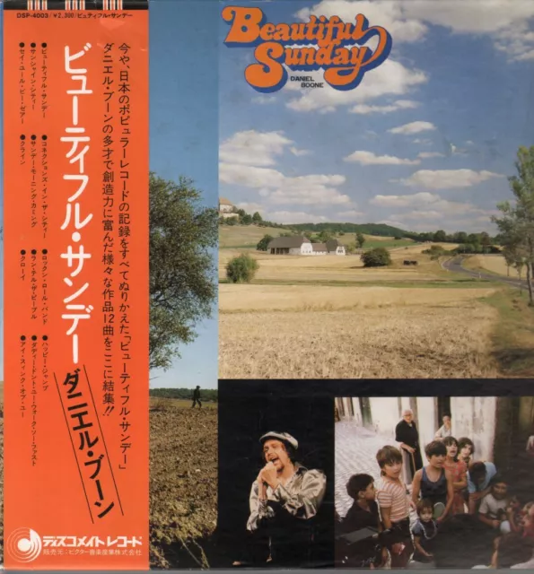Daniel Boone Beautiful Sunday LP vinyl Japan Discomate 1976 with insert. tear to