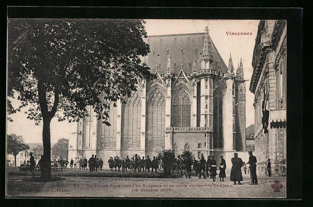 CPA Vincennes, Prince Ferdinand of Bulgaria and his suite visiting the Castle
