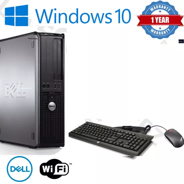 Full Dell/Hp Dual Core Desktop Tower Pc & Tft Computer System Windows 10 & 4Gb