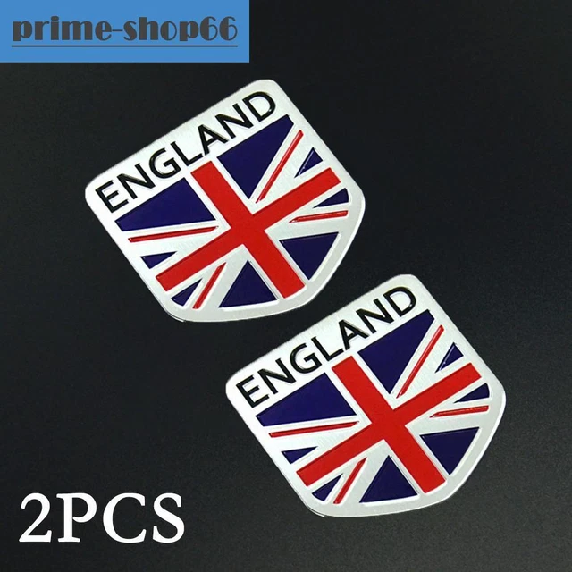 2pcs Aluminium UK England Flag Logo Car Sticker Emblem Badge Decal Accessories