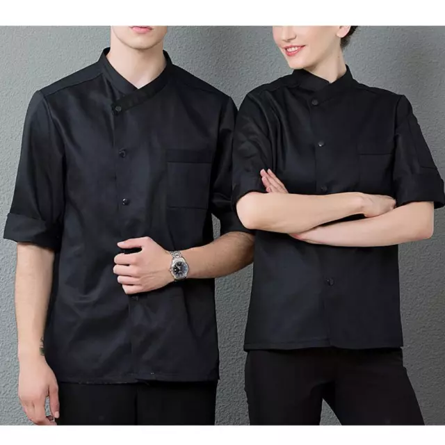 3/4 Sleeve Coat Jacket Kitchen Cook Coat Uniforms Unisex
