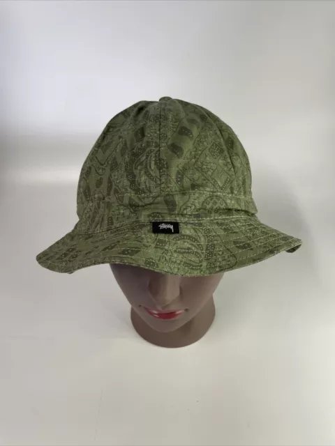 Stussy Capz Green With Pattern Bucket Hat S/M